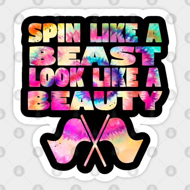 Color Guard - Spin Like A Beast Look Like A Beauty Sticker by Kudostees